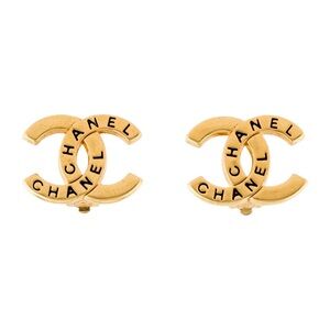SOLD Authentic Chanel Logo Earrings